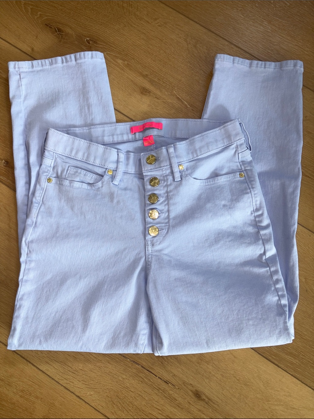 Women's Lilly Pulitzer Light Lavender High-Rise Button-Fly Jeans